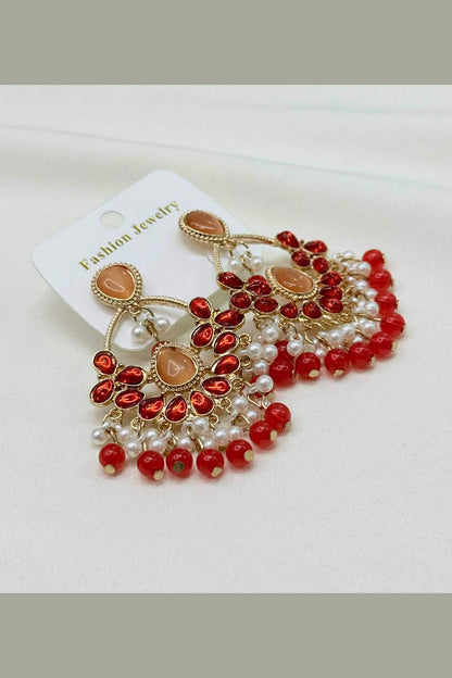 Kundan Pearl Chandelier Jhumka