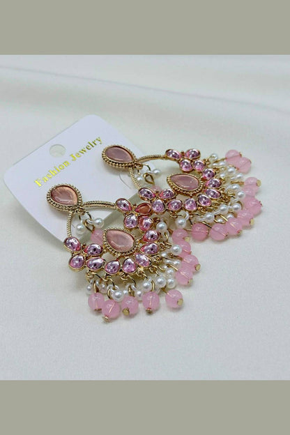 Kundan Pearl Chandelier Jhumka