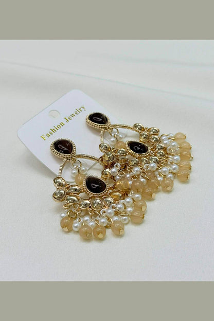 Kundan Pearl Chandelier Jhumka