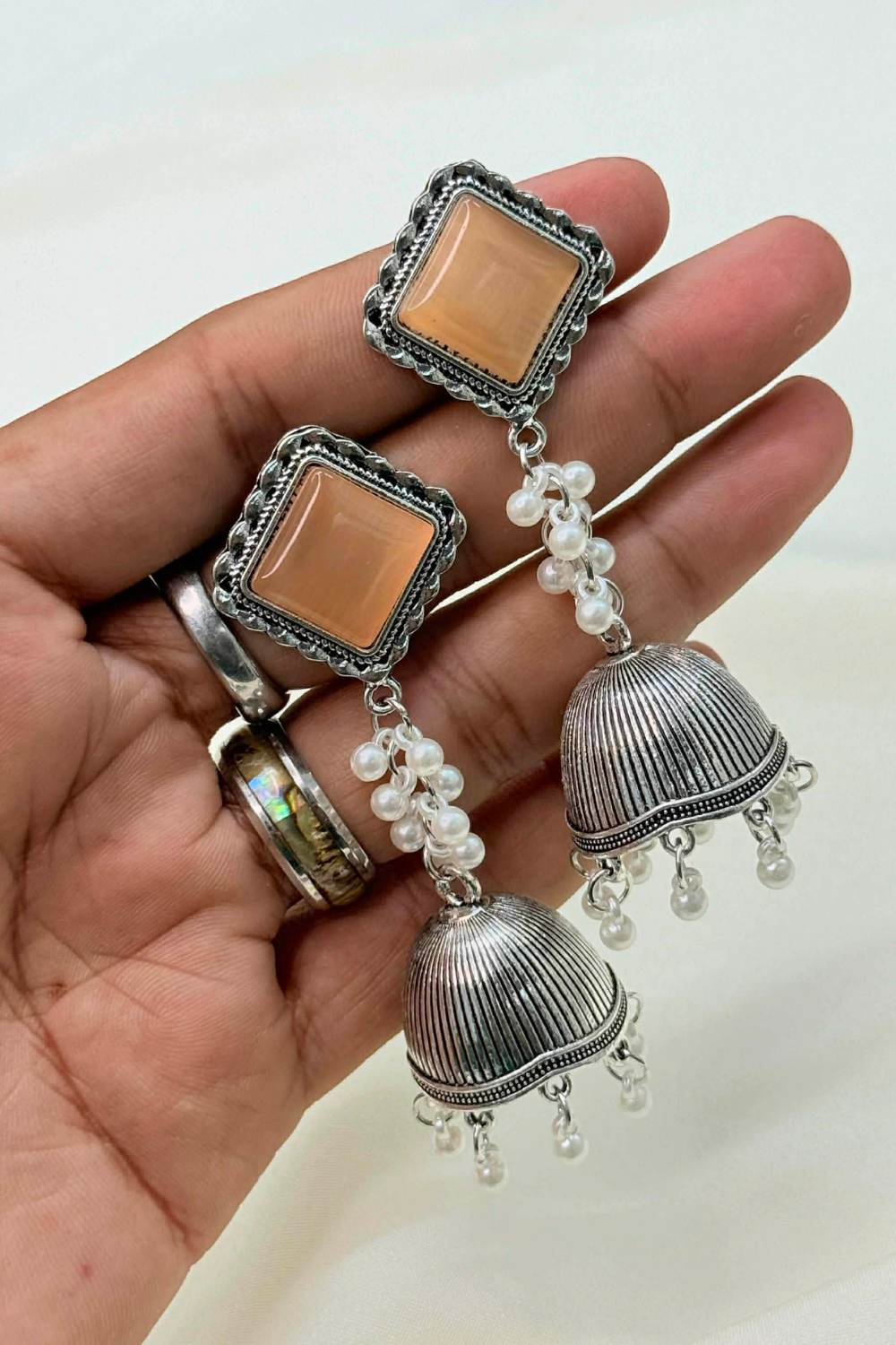Square Stone Jhumka